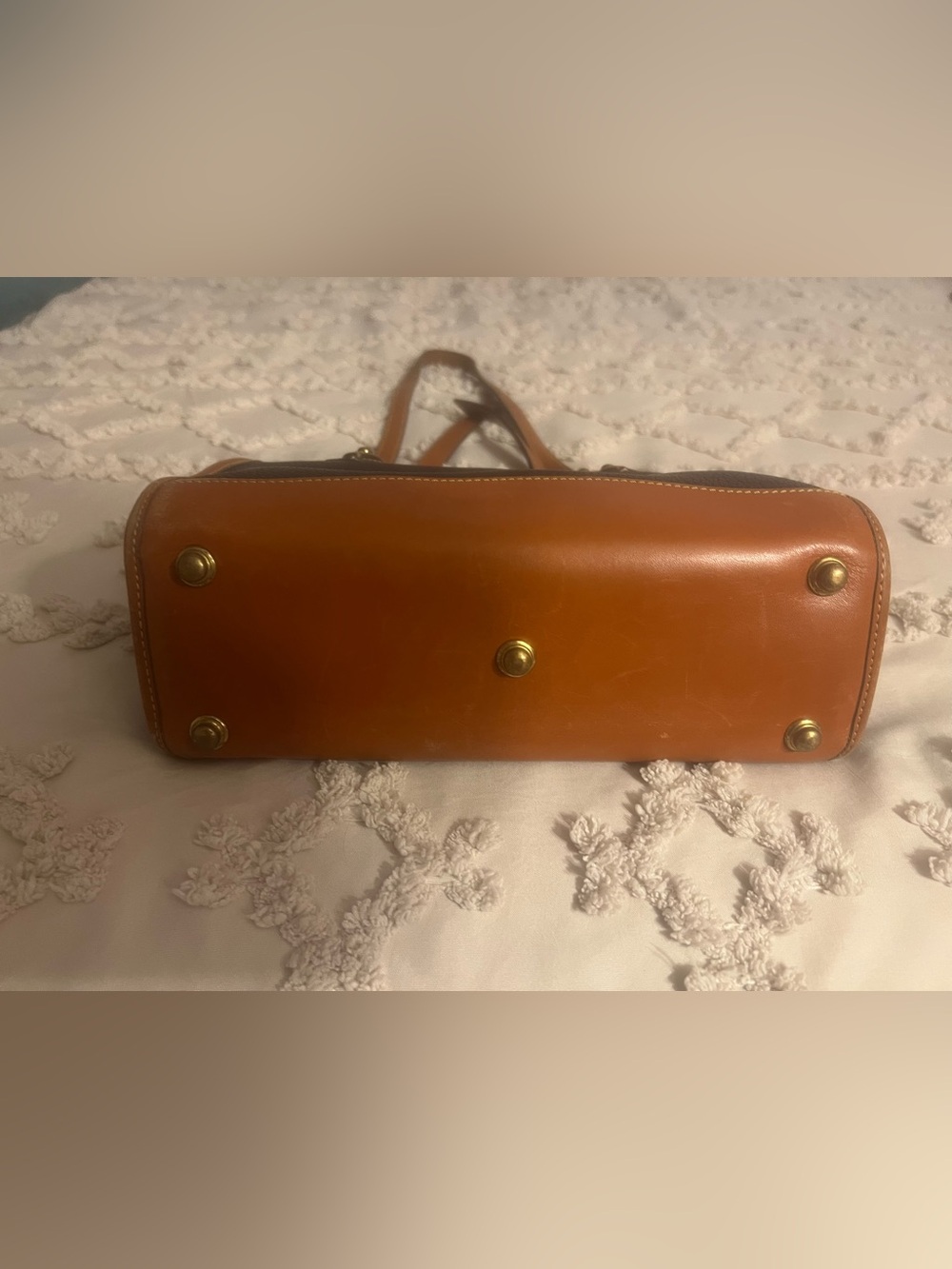vintage 1990s Dooney & Bourke All-Weather Leather (AWL) Carpet Bag
Black/Tan - Picture 3 of 8